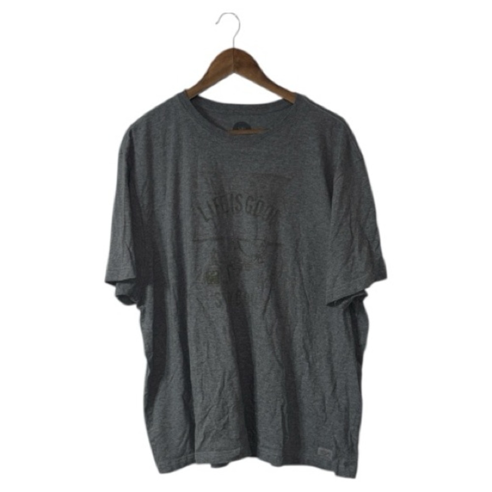Life Is Good Grey Mens T-Shirt Short Sleeve Soft Casual Size Mens XXL